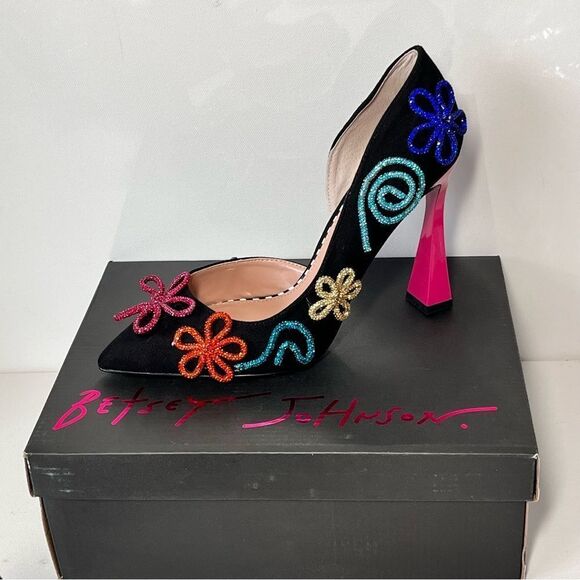 Betsey Johnson Kimara Embellished Pointed Toe D'Orsay Heels - Picture 4 of 8